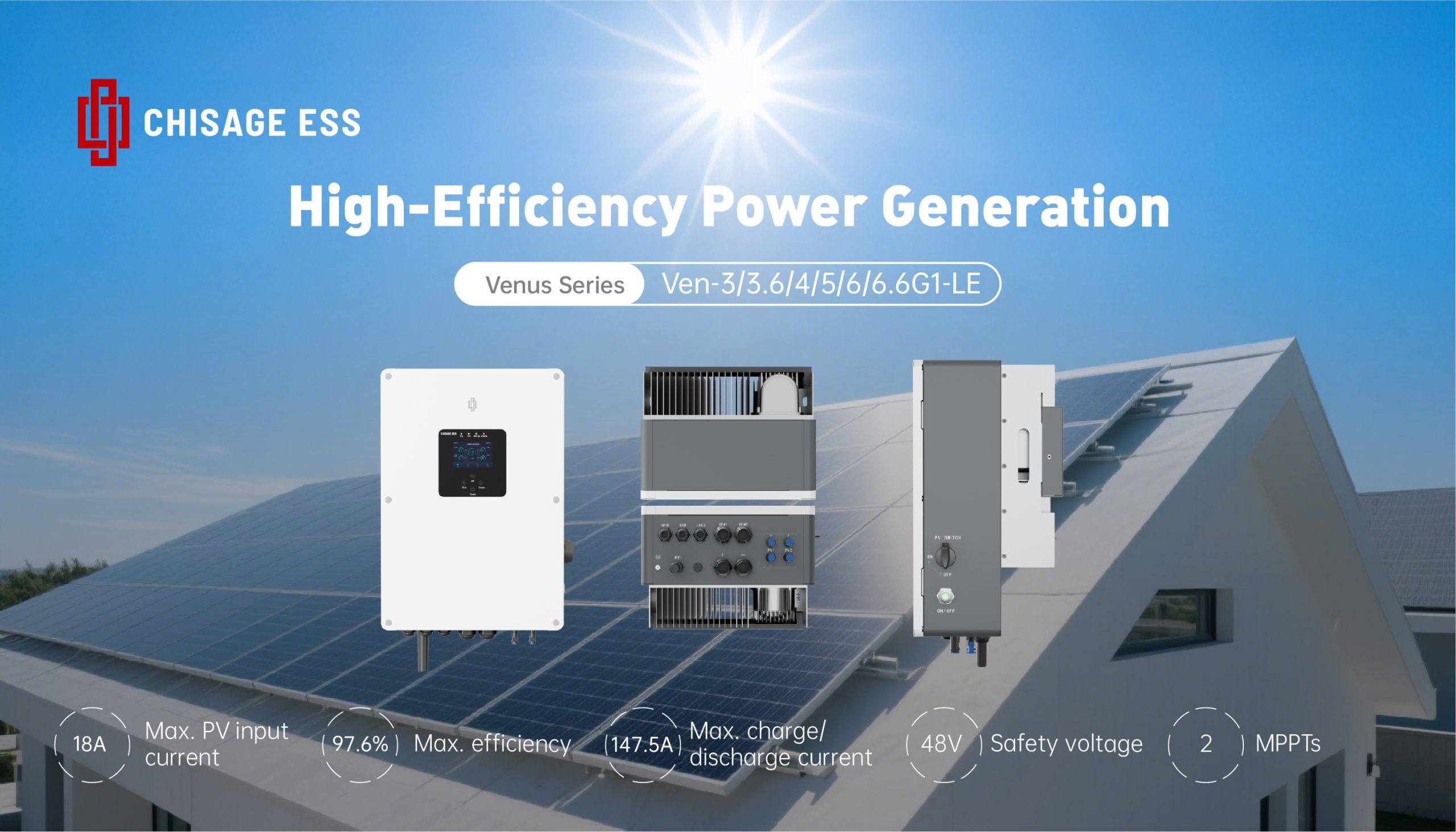 CHISAGE ESS Ven Series 3-6.6kW Low Voltage Single-phase Energy Storage Inverter (1)